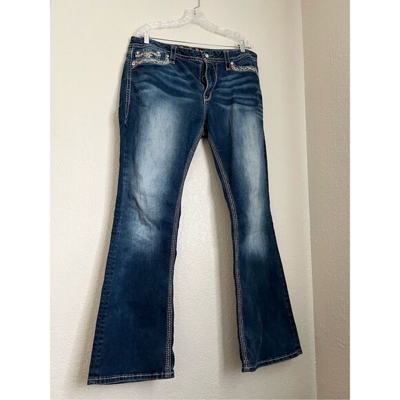 Rock Revival Signature Jeans Tansy Mid Rise Curvy Boot Womens Sz 34 - Picture 2 of 5